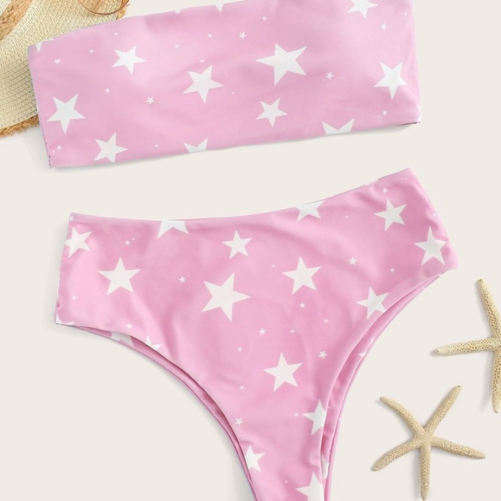 Shein pink star bathing suit